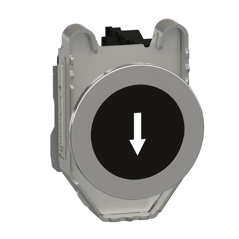 Кнопка урівень метал чорна 1НВ біла стрілка