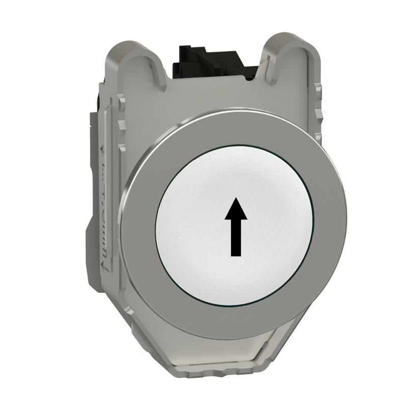 Кнопка урівень метал біла 1НВ чорна позначка