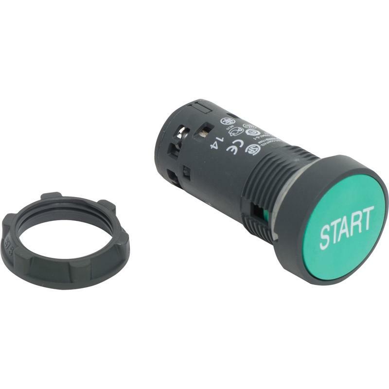 Кнопка-пруж. поверн.,зелена-н/о з марк.