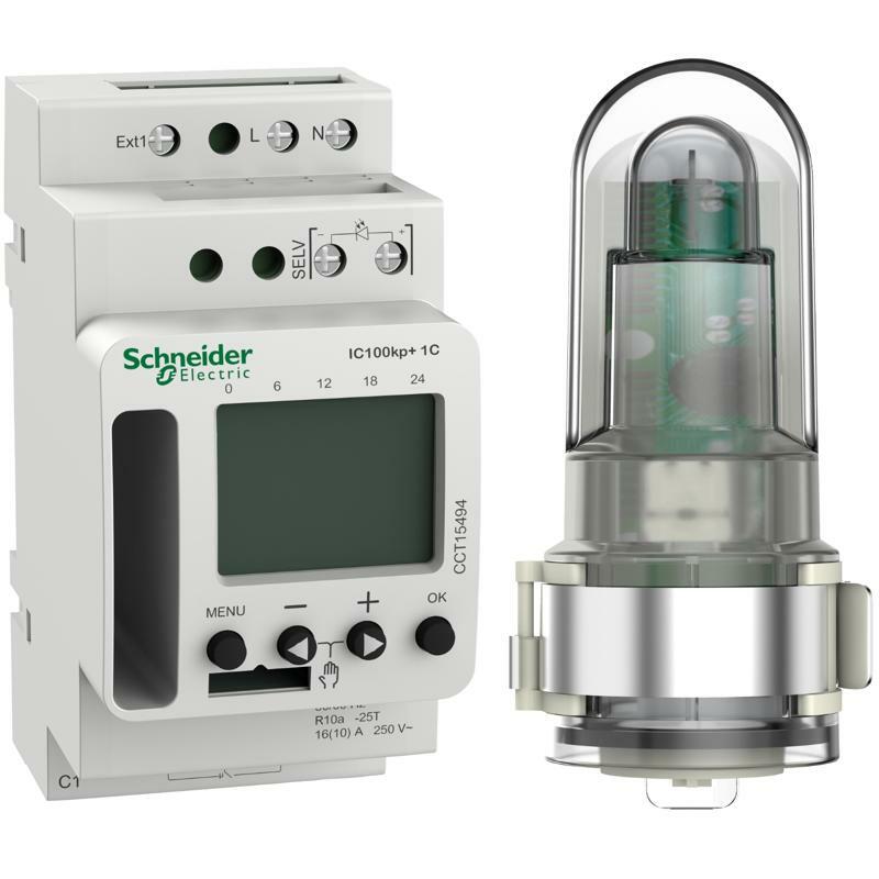 Acti9 IC100kp, 1C Smart, програмований сутінковий вимикач (1 - 99000 люкс)