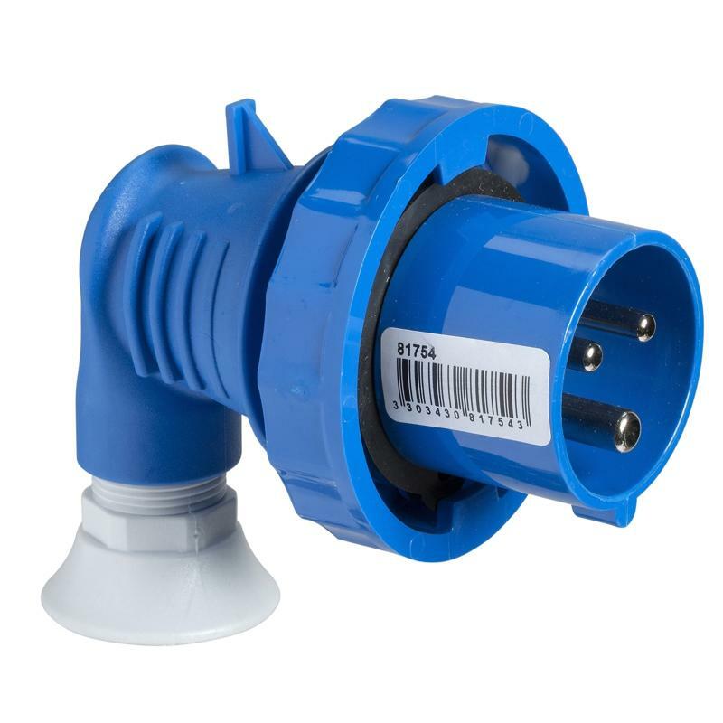 Каб. вилка 90° 32А 2P+E IP67 250В