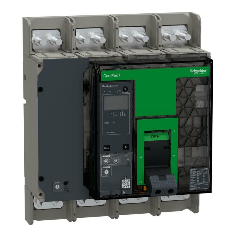 Circuit breaker, ComPacT Ns1600N, 50kA at 415Vac, 4P, fixed, manually operated, MicroLogic 2.0A control unit, 1600A