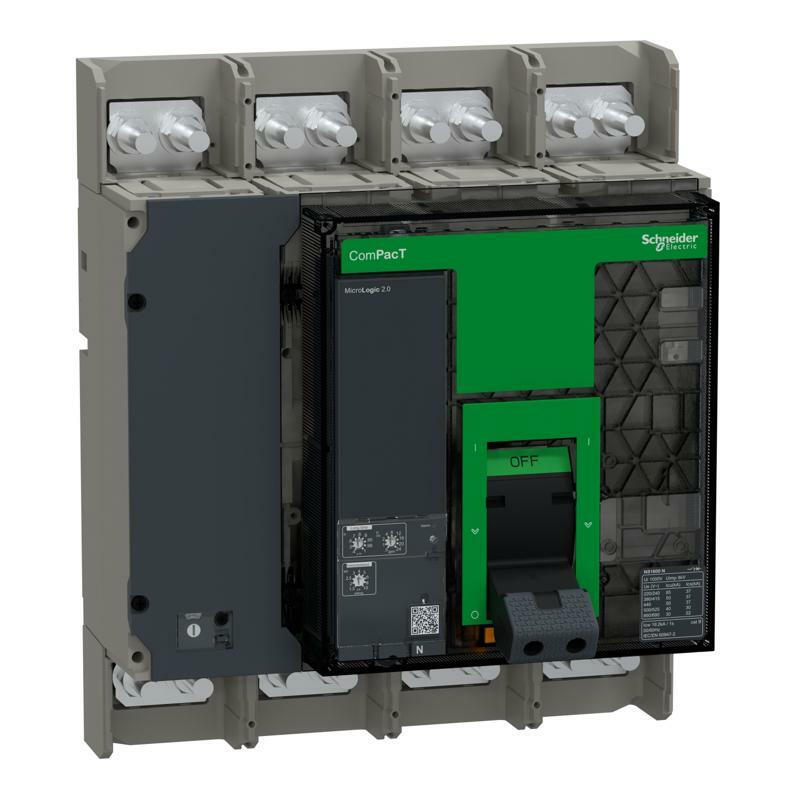 Circuit breaker, ComPacT Ns1600N, 50kA at 415Vac, 4P, fixed, manually operated, MicroLogic 2.0 control unit, 1600A