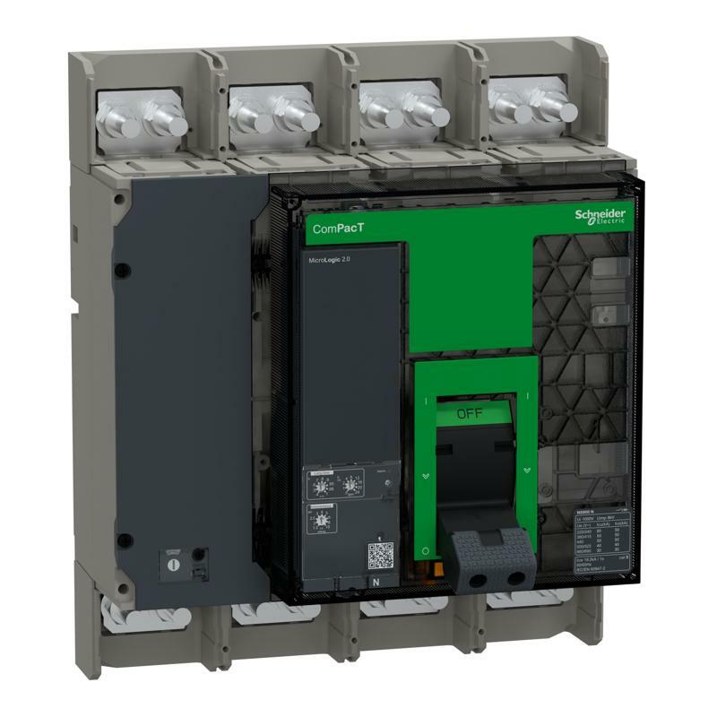 Circuit breaker, ComPacT Ns800N, 50kA at 415Vac, 4P, fixed, manually operated, MicroLogic 2.0 control unit, 800A