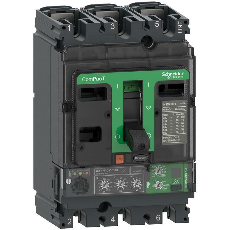 Автоматичний вимикач Compact Nsx160H 70kA 3P3D 100A розчіплювач Micrologic 4.2