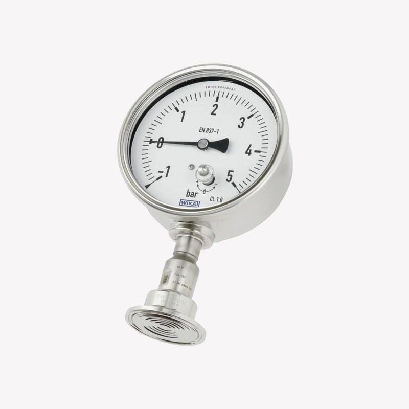 Манометр в гигиеническом исполнении с установленной разделительной диафрагмой DSS22P