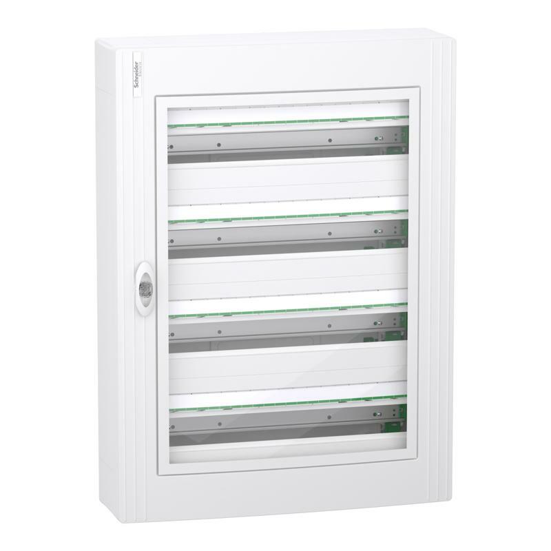 Розподільчий щит навісний, 4 ряди, 24 модулі, прозорі двері, PrismaSeT XS