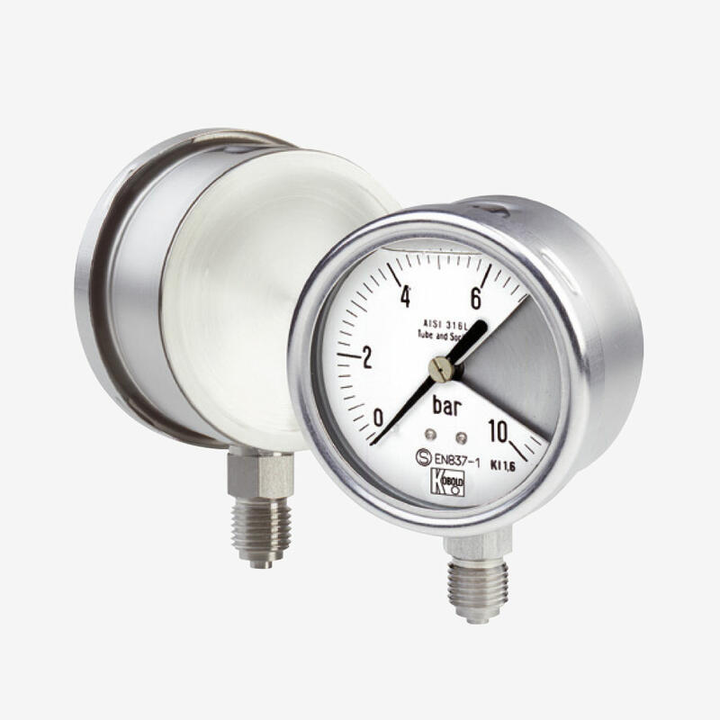 Манометр с трубкой Бурдона из нержавеющей стали для исключительной безопасности MAN-N...S